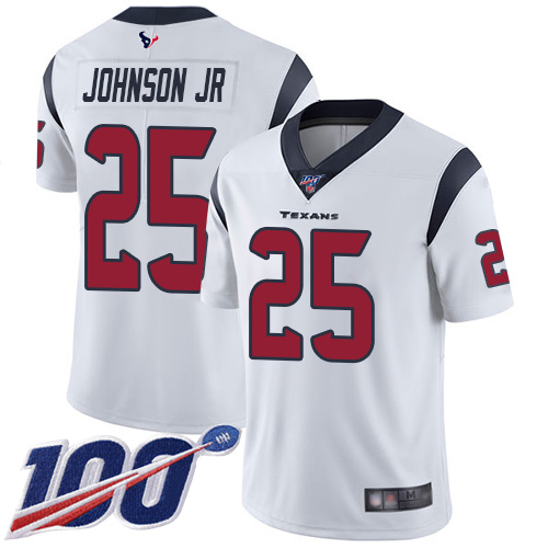 Houston Texans Limited White Men Duke Johnson Jr Road Jersey NFL Football #25 100th Season Vapor Untouchable->youth nfl jersey->Youth Jersey